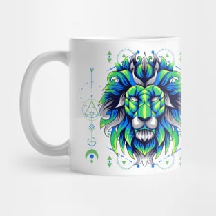 lion head graphic Mug